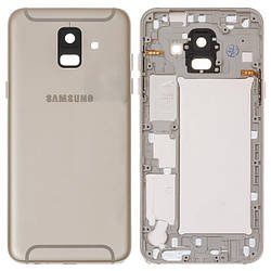Задня панель корпусу (кришка акумулятора) для Samsung Galaxy A6 (2018) A600F Dual Золотистий
