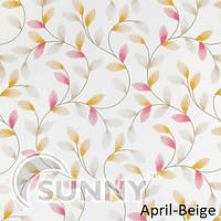 Рулонные шторы для ОКОн в закрытой системе Sunny с плоскими направляющими - ПЛАСТИК, ткань April