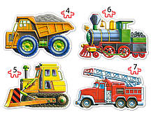 Дитячі пазли для малюків 4 в 1 Вантажний транспорт., фото 5