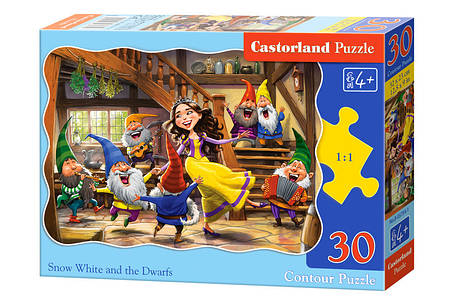 Контурные пазлы Белоснежка и семь гномов на 30 элементов, фото 1