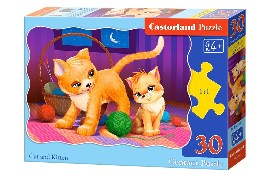Контурні пазли Кішка і кошеня на 30 елементів