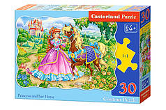 Контурні пазли Принцеса і її кінь на 30 елементів