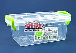 Контейнер 0,3 л харчовий 136х86х55мм пластиковий прямокутний прозорий із ручками та кришкою MiniLux Ал-Пластик