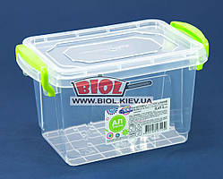 Контейнер 0,45 л харчовий 136х86х79мм пластиковий прямокутний прозорий із ручками, кришкою MiniLux Ал-Пластик