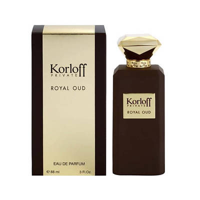Елітна парфумована вода унісекс KORLOFF Royal Oud 88ml оригінал, деревно-амбровий аромат з мускусом