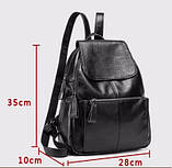 Рюкзак міський жіночий шкіряний (сірий), фото 7
