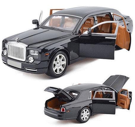 Металева машинка Ролс-Ройс. Автопром 7687 Rolls-Royce. Світло. Звук. Відкриваються двері, капот, багажник Чер