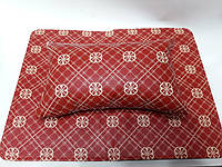 Подлокотник для маникюра с ковриком (красный с узорами)