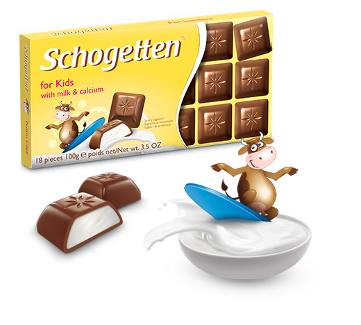 Шоколад молочний Шогетен Дитячий Schogetten For Kids 100 г х 15 шт. в упаковці 