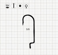 Офсетний гачок SCORPION OFFSET ROUND BEND WORM 5/0 BN (10шт.)