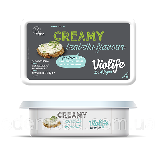 Сир-крем веганський "З огірком і укропом", Violife 200 г, фото 1