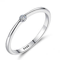Женское серебряное кольцо 925 пробы с цирконием (фианитом) "Stella", размер (диаметр) 16,5 mm.