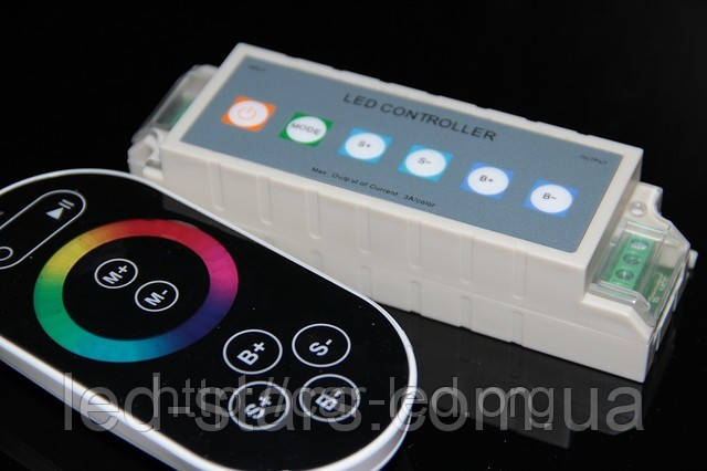 Контролер однозональний RF RGB 9А Black (Touch)