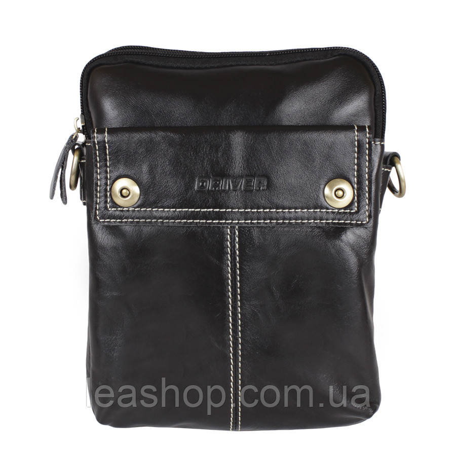 Барсетка из натуральной кожи de esse DR71001-1L Черная
