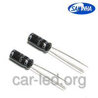 10mkf - 25v  RD 5*11  SAMWHA, 105°C