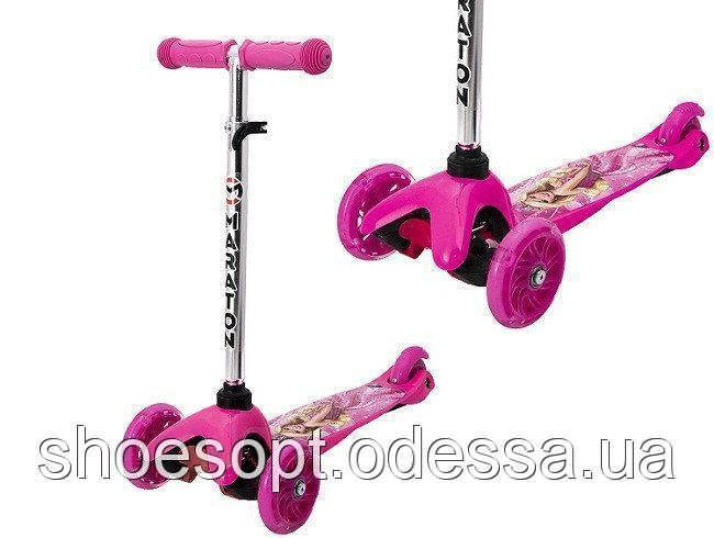 Самокат Barbie Барбі для дівчинки від 1 до 7 років, регульована ручка