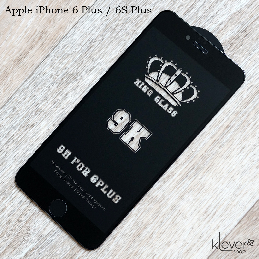 Захисне скло King Glass 9K для Apple iPhone 6 Plus / 6s Plus (чорний) (клеїться всією поверхнею)