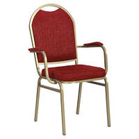 Стілець банкетний Преміум з підлокітниками каркас Золото тканина Розана (AMF-ТМ)