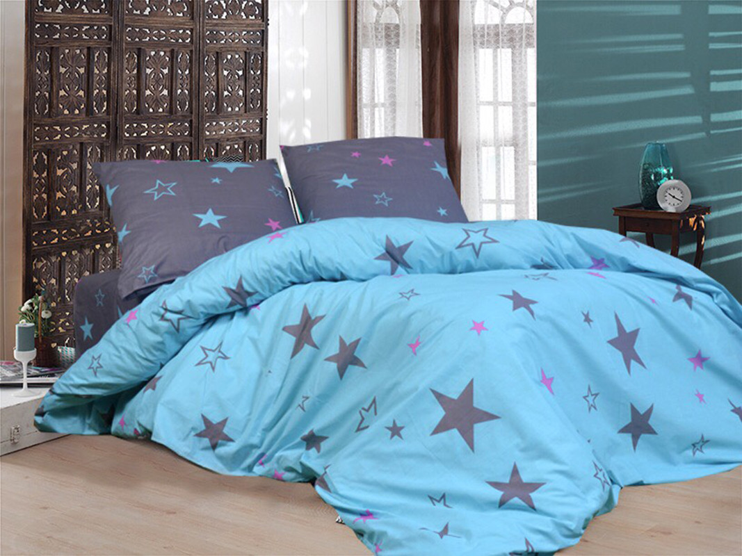 Комплект постільної білизни двоспальна євро 200*220 (11702) бязь Ранфорс, фото 1