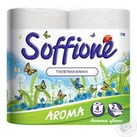 Туалетная бумага Soffione Арома с ароматом весенних цветов белая двухслойная 4шт