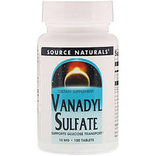 Source Naturals Vanadyl Sulfate 10 mg 100 Tabs (Ванадій) (термін 05/25)