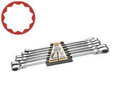 Набір накидних ключів шарнірних з тріскачкою JTC 5564S 10-19 мм (6 од.)