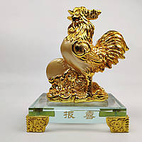 Статуетка Півень на склі висота 9 см жовта (C0289)