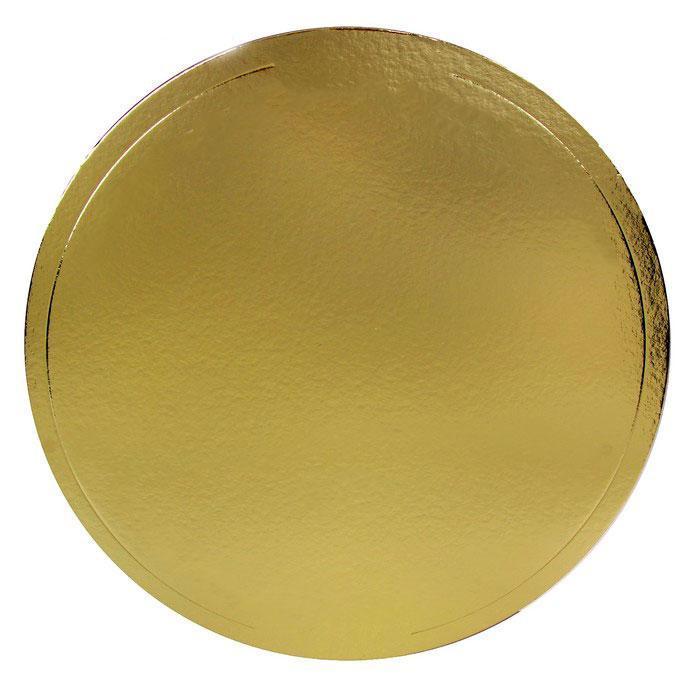 Підкладка для торта d 260 мм товщина 2 мм, набір 10 шт, 2 кольори золото і срібло, фото 1