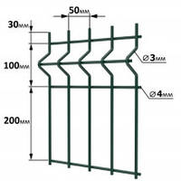 Забор секционный ЭКО-Класик 3D панель диаметр прутка 4/3 мм