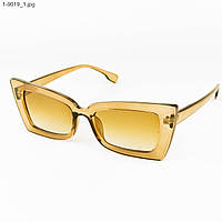 Оптом стильные женские солнцезащитные очки - Янтарные - 1-9019
