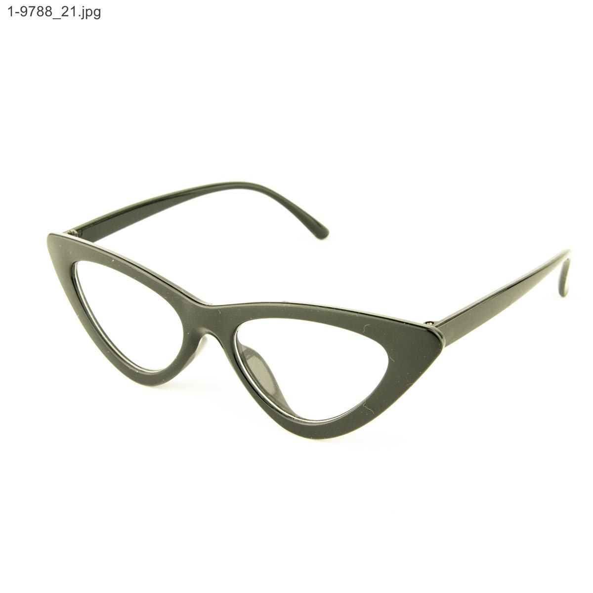 Оптом іміджеві жіночі окуляри котяче око - Чорні - 1-9788