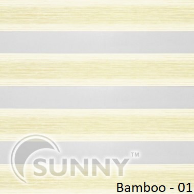 Рулонні штори для вікон День Ніч в закритій системі Sunny з П-подібними направляючими, тканина DN-Bamboo, фото 1