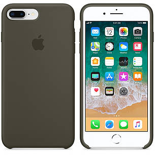 Силіконовий чохол Silicone Case Premium Dark Olive для iPhone 7 Plus / 8 Plus, фото 3