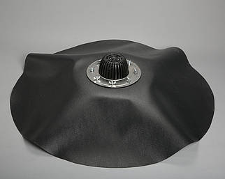 Покрівельна воронка DN110, Н100мм з листоуловлювачем, з притискним фланцем з нерж.сталі, з бітумним фартухом