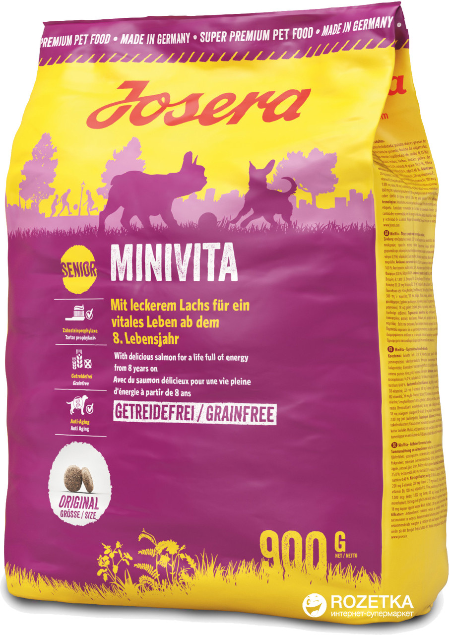 Josera MiniVita Беззерновой корм для літніх собак дрібних порід, 900 гр