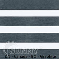 Рулонные шторы для ОКОн День Ночь в закрытой системе Sunny с П-образными направляющими, ткань DN-Canada BO