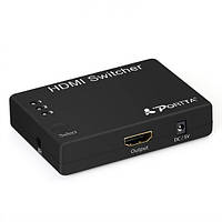 Коммутатор Portta® HDMI 3 порта 1 выход 3x1 V1.3 с ИК-пультом дистанционного управления и поддержкой переклю