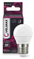 LED Лампа VELMAX 6w V-G45 E27 4100 K 540LM 00-20-32 яскраве світло куля