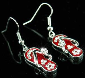 Сережки Red Slippers Earrings use Swarovski Crystal SE032, фото 1