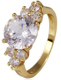 Кільце Lady позолота Gold Filled з цирконами (GF450) Розмір 17, фото 1
