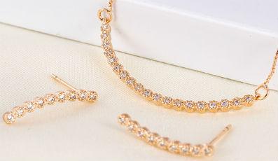 Набір сережки, кольє позолота циркони (GF722), фото 1