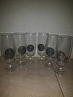 Скляні келихи декоровані оловом