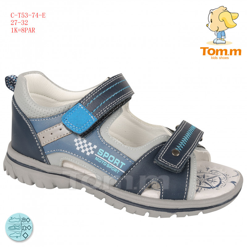 Босоніжки ТОММ 5374E Motosport l.blue  30р