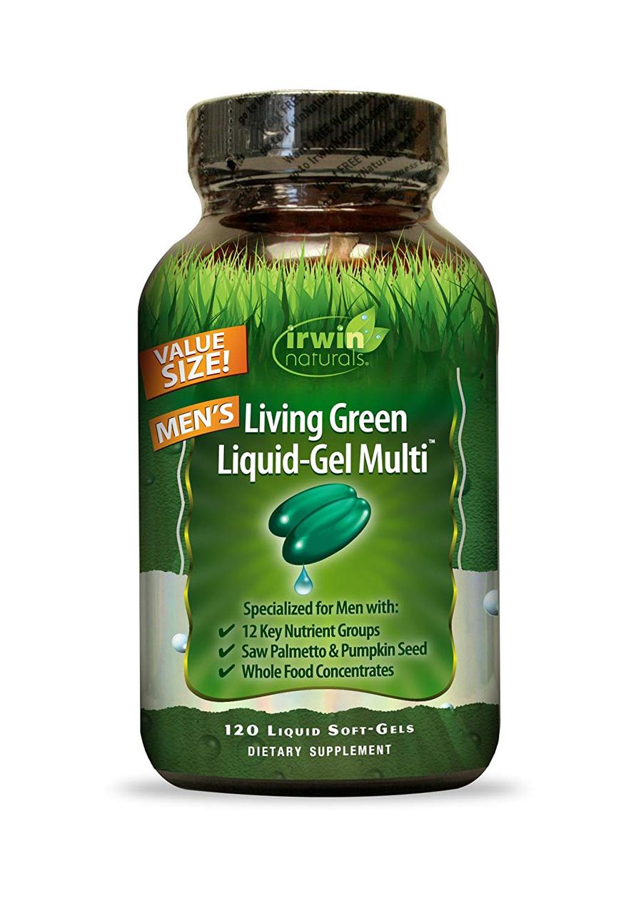 Мультивітаміни для чоловіків Irwin Naturals, Living Green Liquid Multi, 120 капсул