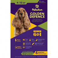 Капли от блох клещей и глистов Палладиум Голден Palladium Golden Defence для собак 4-10кг