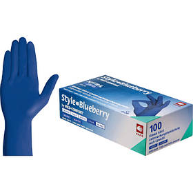 Рукавички нітрилові STYLE BLUEBERRY Ampri 100 шт. темно-сині