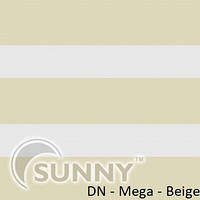 Рулонные шторы для ОКОн День Ночь в закрытой системе Sunny с П-образными направляющими, ткань DN-Mega