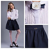 Біла шкільна блуза з довгим рукавом для дівчинки "Габріель" 146р, фото 2