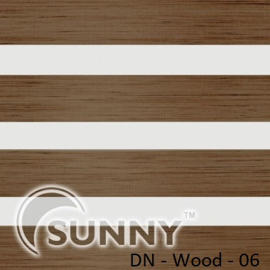 Рулонні штори для вікон День Ніч в закритій системі Sunny з П-подібними направляючими, тканина DN-Wood, фото 1