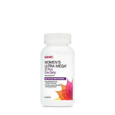 Вітаміни для жінок після 50 років GNC Women's Ultra Mega 50 Plus One Daily 60 coplets, фото 1